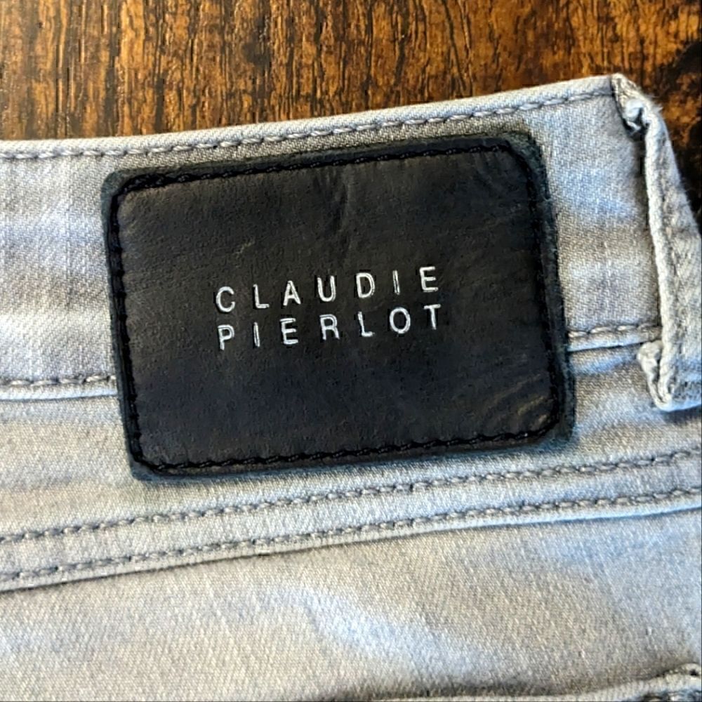 3/$30 EUC Claudie Pierlot 38 Light Grey Stretch Skinny Jeans - Picture 9 of 9
